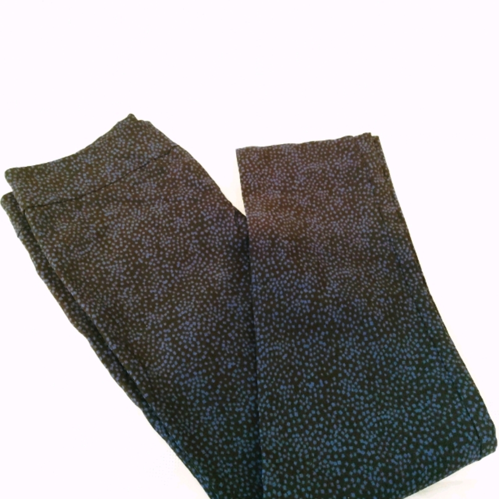 Erica Taylor Mill Black Blue Print Pants sz L